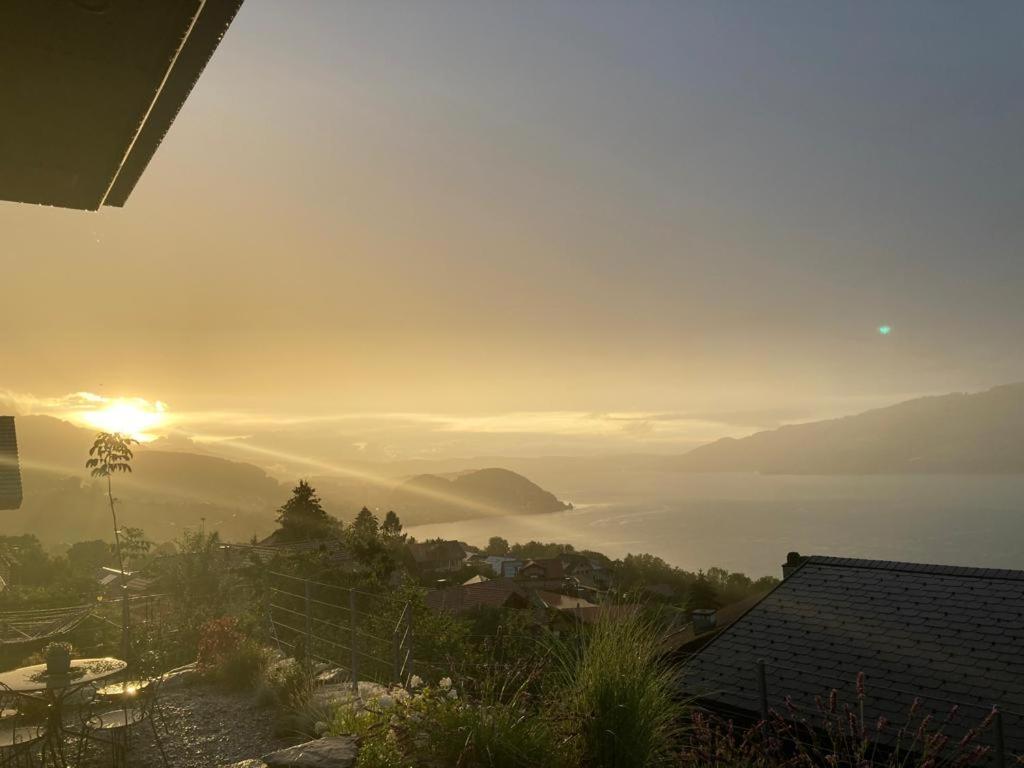 Moderne Unterkunft Mit Panoramablick Auf Thunersee Krattigen エクステリア 写真